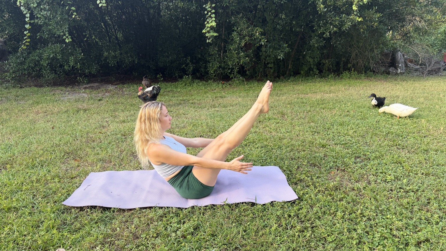 Pilates teaser outdoors
